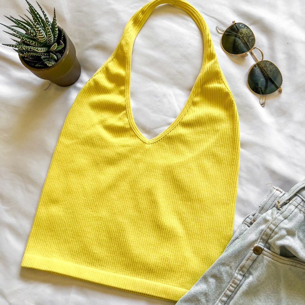 URBAN OUTFITTERS x Out from Under Yellow Halter Top | Size M Excellent C…